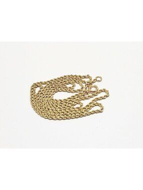 Unique 14K Karat Solid Yellow Gold Designer Rope Chain Necklace - 20.25" Length